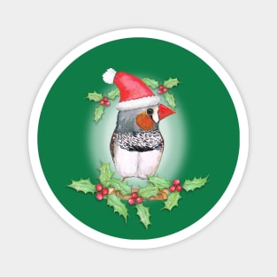 Zebra finch Christmas style Magnet